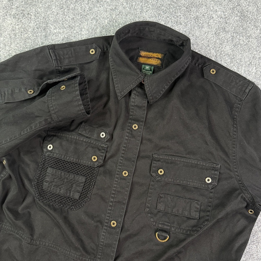 Lauren Ralph Lauren Womens Utility Shirt M Black Vintage 90s Military Safari